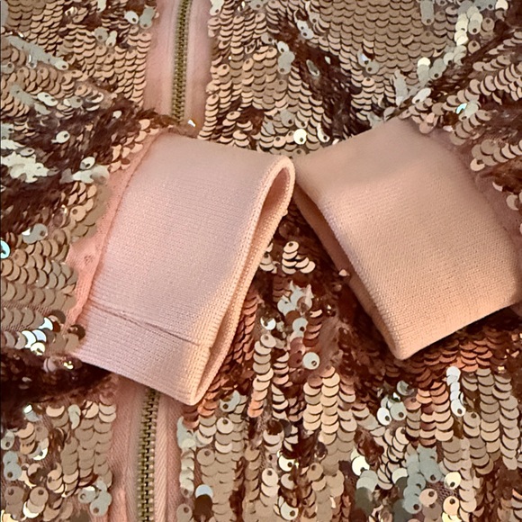 H&M Rose Gold Sequin Bomber Jacket - Picture 4 of 6